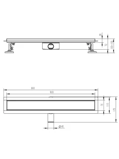 Душевой лоток Raglo R652.60.03 60 см золотой сатин